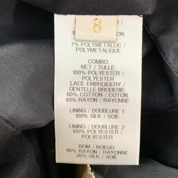 MARCHESA 4 Black Sage Gold Abstract Floral Jacquard Strapless Long Evening Gown - Picture 6 of 8